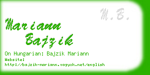 mariann bajzik business card